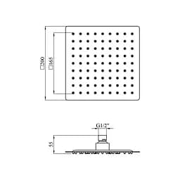 Лійка для верхнього душу Kroner KRP Edelstahl Kubus - ESG704-20 (CV022953) - мініатюра 4
