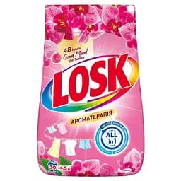 Порошок для прання Losk Ароматерапія Ефірні олії та аромат Малайзійської квітки 4.5 кг 30 циклів прання