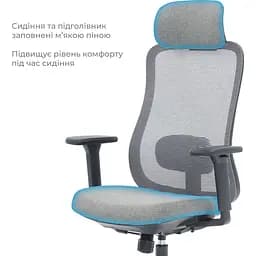 Офісне крісло OfficePro Wave OC599-B-DG-DG Black/Dark Gray [148648] - мініатюра 11