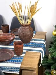 Лляна доріжка з українським орнаментом Рандеву 170х40 см 3 шт. Синій - мініатюра 6