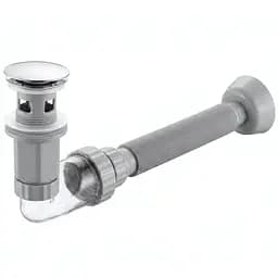 Сифон для умивальника хром з донним клапаном click-clack Rea-A9490, Хром