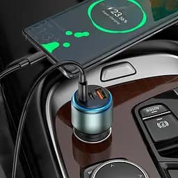 Адаптер автомобільний HOCO Galloper three-port car charger NZ9 95W - мініатюра 9