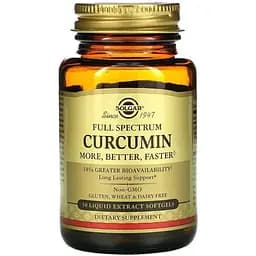 Куркумин Solgar Full Spectrum Curcumin 30 желатиновых капсул с жидким экстрактом