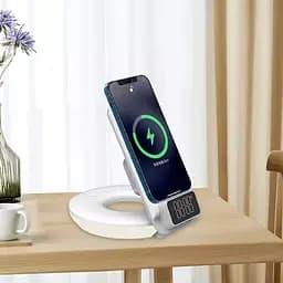 Бездротовий зарядний пристрій WiWU M11 4-in-1 Wireless Fast Charger with Time Clock and Backligh [73465] - мініатюра 6