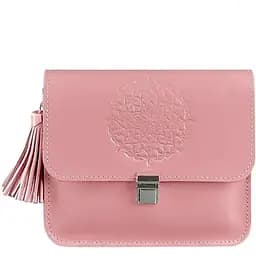 Шкіряна жіноча бохо-сумка Лілу рожева