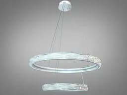 Підвісна LED-люстра в спальню Diasha 583-800+500WH біла, 2 кільця, 200 Вт, 80 см, до 30 м2 - мініатюра 5