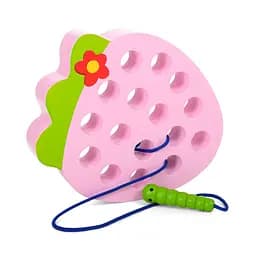 Развивающая игрушка Шнуровка MD 1228 деревянная Клубничка