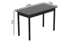Стіл кухонний Ferrum-decor Беніта 75x120x70 Чорний ДСП Сосна Кембра 16мм (FRD-105698) - мініатюра 4