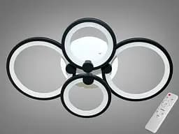 Стельова світлодіодна люстра з пультом, dimmer, 70 Вт, чорна