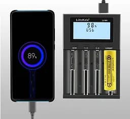 Зарядний пристрій для акумуляторів LiitoKala Lii-M4 (Li-ion IMR LiFe+NiMH) + Rower bank + Type-C - мініатюра 6