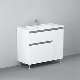 Тумба підлогова AM.PM X - Joy 100 см правостороння з умивальником (M85-FSR10036-WC10036WG38) - мініатюра 2