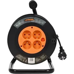 Подовжувач мережевий Sthor на котушці 40 м 4 гнізда 3-жильний Ø=1 мм² IP44 (82693)