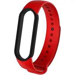 Ремінець Uwatch Replacement Silicone Band For Xiaomi Mi Band 5/6/7 Red/Black Frame