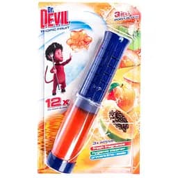 Уцінка. Туалетний точковий блок для унітазу 3в1 Dr.Devil Тропічні Фрукти, 75 мл
