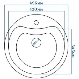 Мийка кухонна Valetti 3S гранітна 495x495 мм бежева - мініатюра 4