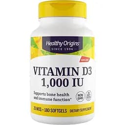 Вітамін D3 Healthy Origins 1000 МО 180 капсул