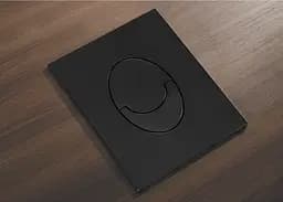 Панель змиву пластикова Koer KT-0606-05 157x198x3mm, кнопка закруглена KR5343, Чорний матовий - мініатюра 5