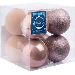 Набір новорічних куль Novogod'ko пластик 8 см 8 шт. шампань (974420)