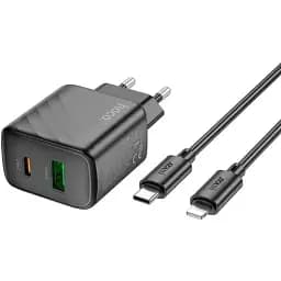 Сетевое зарядное устройство Hoco CS23A Sunlight dual-port PD30W+QC3.0 charger set(C to iP) черный