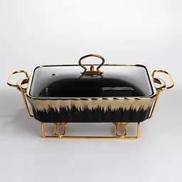 Мармит настольный Yiwu прямоугольный с подогревом 35.5х19х15.5 см на металлической подставке с крышкой мармитница для первых блюд ML531-13