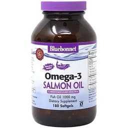 Жирные кислоты Bluebonnet Nutrition Natural Omega-3 Salmon Oil, 180 капсул