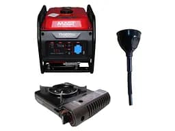 Інверторний генератор MAST GROUP + газова плитка Orcamp CK-505 та лійка (KYH4000iO)