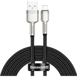Кабель Baseus Cafule Metal Lightning 2.4A (2m) black (CALJK-B01)