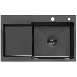 Кухонная мойка Kroner KRP PVD Schwarze - 7848RHM (3,0/1,0 мм) (CV030024)