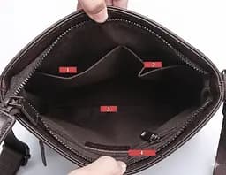 Сумка чоловіча шкіряна через плече планшет коричнева Feidikabolo Original (950К) - мініатюра 3