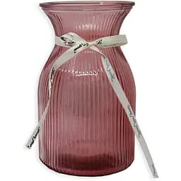 Ваза для цветов Crystal Artemis стеклянная 20 см розовая (YBCG-230818-9)