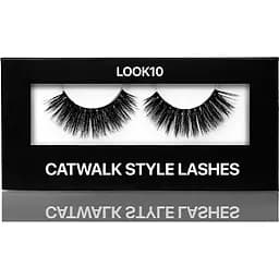 Накладні стрічкові вії Kodi Professional Catwalk style Look 10 на чорній основі-полосці в картонній коробці чорні