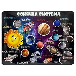 Дерев'яний пазл-вкладиш "Космос" Vladico 3240-05-001 розмір 33х25 см