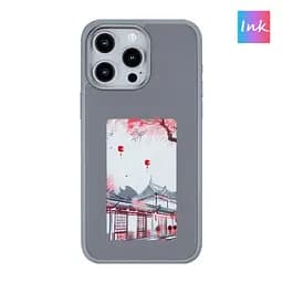 Чехол с экраном для Apple iPhone 15 Pro, серый, Ink Screen, противоударный, силиконовая панель, с встроенным цветным дисплеем E-ink и NFC для переноса изображений на чехол, защита всего корпуса, ArmorStandart (ARM74564)