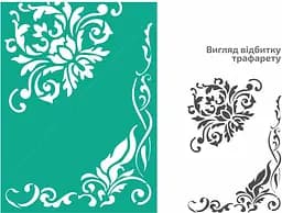 Трафарет многоразовый самоклеящийся №10 Угловой 13×20см Цветы Rosa Talent