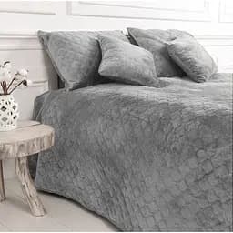 Покривало ТЕП Velour ромб круглий 240х180 см світло-сіре (4-00516_22425) - мініатюра 2