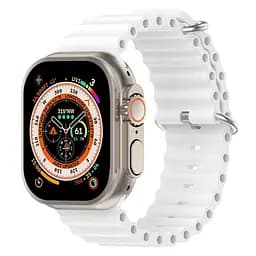 Силіконовий ремінець на смарт-годинник для Apple Watch 42,44,45,46,49 mm, Ocean Band, white, зі зручною застібкою, для годинника епл вотч, спортивний, ArmorStandart (ARM74249) - мініатюра 2