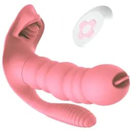 Вібратор 3 в 1 I'MCUM Caterpillar Fantasy Рожевий (IM-KCD226)