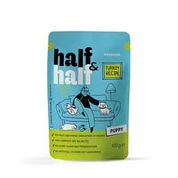 Влажный корм для щенков Half&Half, Turkey in Gravy for Puppy, кусочки индейки в соусе, 100 г