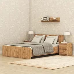 Кровать двуспальная MebelStar Нео 160x200 см Дуб тахо (MBS-1135)