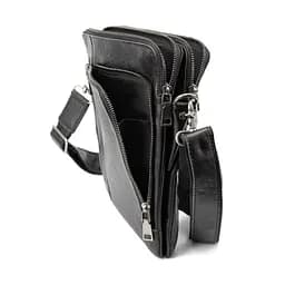 Месенджер класичний чорий в гладкій шкірі Tiding Bag 8009A чорний