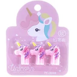 Набор колпачков канцелярских Единороги, розовый, 3 шт (853502)