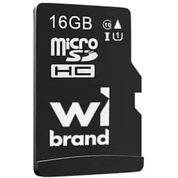 Карта памяти Wibrand microSDHC, 16Gb, Class10 UHS-I U1, без адаптера (WICDHU1/16GB)