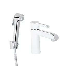 Змішувач з гігієнічною лійкою Qtap Grand QTGRA272CRW45671 Chrome/White, Білий