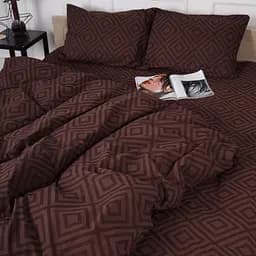 Простыня MirSon Бязь 17-0624 Geometry Brown 220х150 см (2200008204389)