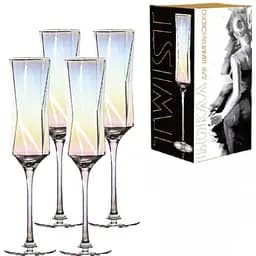 Набір келихів для шампанського S&T Twist у подарунковій упаковці 240 мл 4 шт. (7051-04)