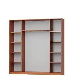 Шафа-купе тридверна MebelStar Комбо AL 2ДСП/Дзеркало 220x45x210 см Антрацит (MBS-3202) - мініатюра 2