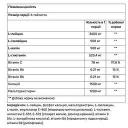 Амінокислоти Quamtrax BCAA 4:1:1, 200 таблеток - мініатюра 2