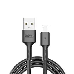 Кабель Brevia USB to Type-C 2,4A 1 м, черный ZIP (51100BUCZ1)