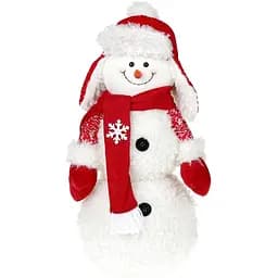 Новогодняя мягкая игрушка Bona Снеговик в шапке-ушанке 26х18х48 см (000265245)