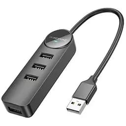 Конвертер Хаб адаптер Borofone DH5 Erudite 4-in-1 на 4 Usb 2.0 с кабелем 20 см